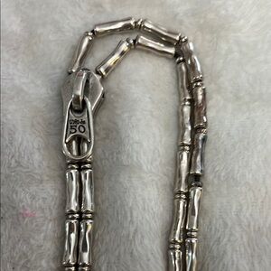 Uno de 50 Silver Zipper Bamboo Chain Necklace